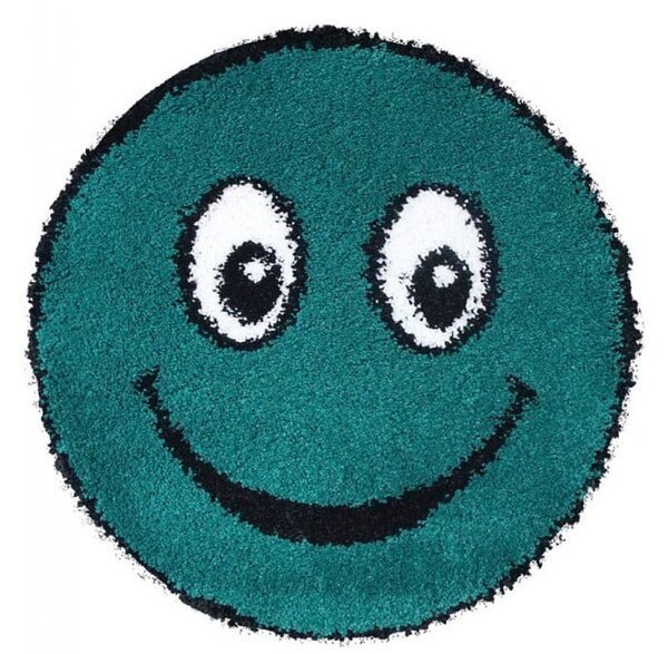 Covor Rotund, Model Smile 12003A 6236, Camera Copilului, Dimensiunea 67x67 cm, Verde Rotund, 67x67