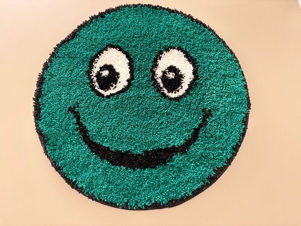Covor Rotund, Model Smile 12003A 6236, Camera Copilului, Dimensiunea 67x67 cm, Verde Rotund, 67x67