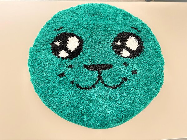 Covor Rotund, Model Smile 12090 6236, Camera Copilului, Dimensiunea 67x67 cm, Verde Rotund, 67x67