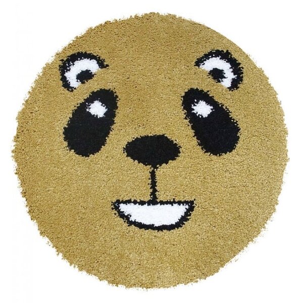 Covor Rotund, Model Smile 12091 5249, Camera Copilului, Dimensiunea 67x67 cm, Mustar Rotund, 67x67
