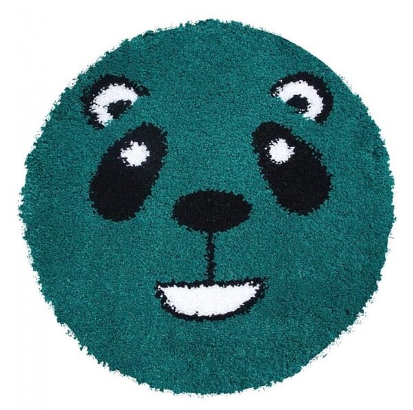 Covor Rotund, Model Smile 12091 6236, Camera Copilului, Dimensiunea 67x67 cm, Verde Rotund, 67x67