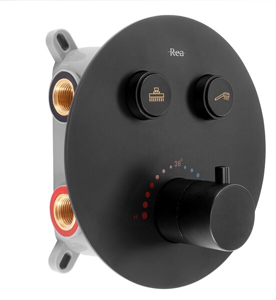 Set de duș incastrat Rea LUNGO Black Matt BOX