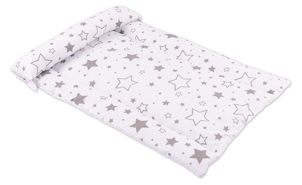 Set masuta de infasat din lemn atasabila pe patut si salteluta din bumbac impermeabila Kidizi Galaxy Grey