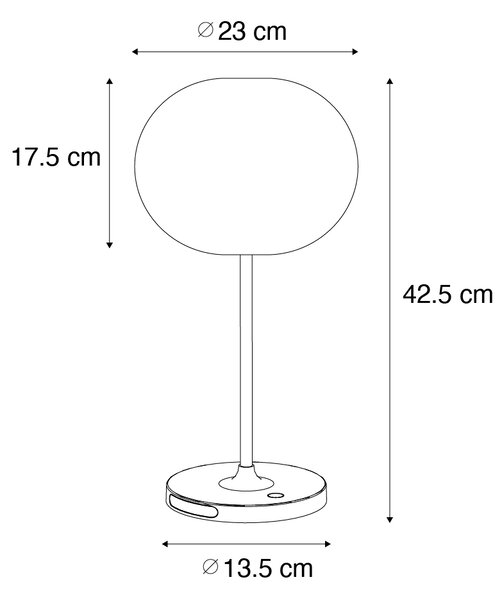 Lampă de masă modernă albă reîncărcabilă - Maloi