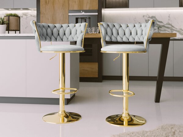 Scaun bar Comfivo Hilaritas II, Auriu, Gri, 76x50x48cm, 14.7 kg