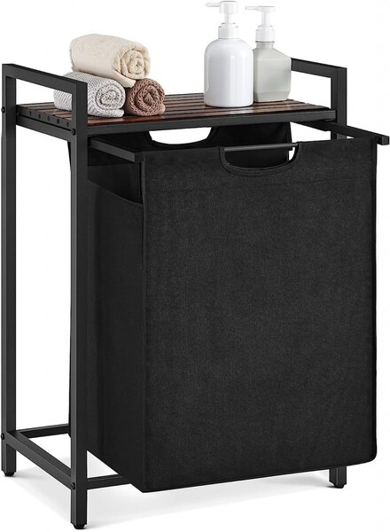 Cos de rufe, Vasagle, Maro-Negru, 50x33x76 cm