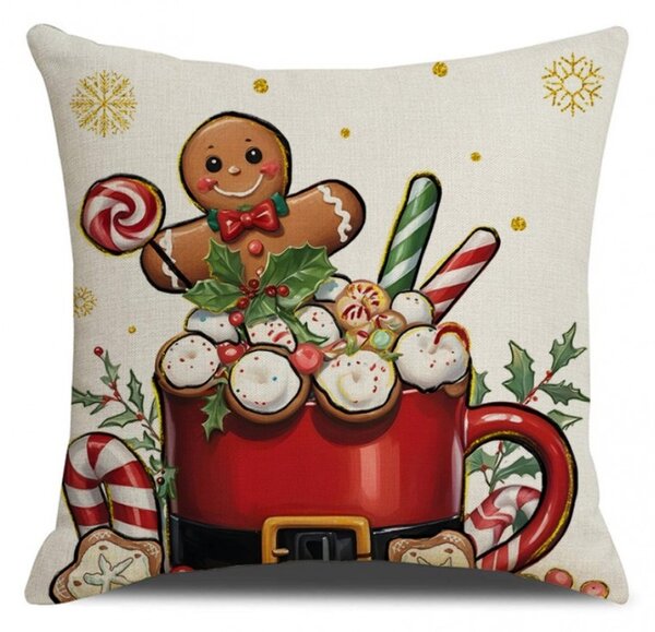 Husa de perna de Craciun HOT CHOCOLATE 45x45 cm, colorat
