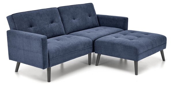 Set mobilier tapițat Houston 1732, Funcția de dormit, 55 kg, Albastru, Tapiterie, Picioare: Lemn