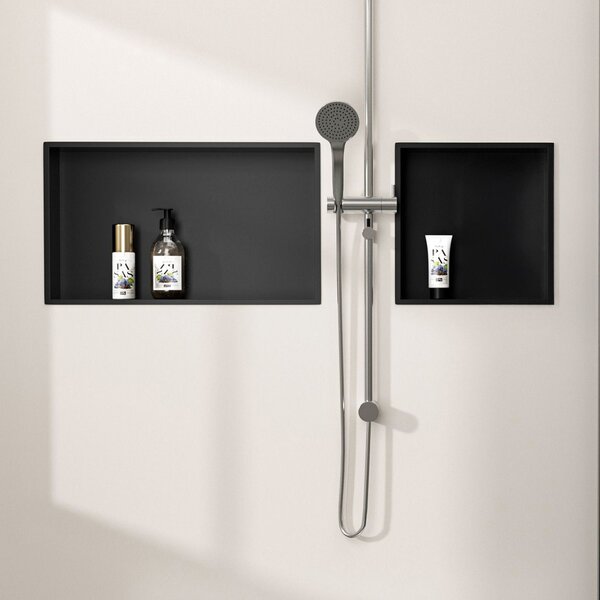 RAFT BAIE INCASTRAT PERETE 30x30 black matt