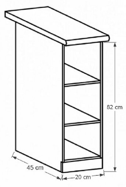 Raft inferior de bucatarie D20P Sillina (alb). 1015024