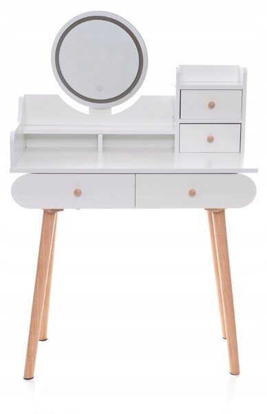 Măsuță de toaletă elegantă cu lumină LED în design scandinav