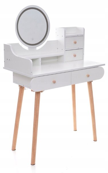 Măsuță de toaletă elegantă cu lumină LED în design scandinav