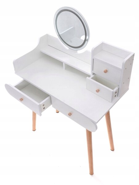 Măsuță de toaletă elegantă cu lumină LED în design scandinav