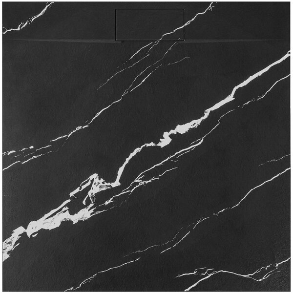 Rea Basalt Carrara, cadă de duș SMC 90x90, model piatră neagră, REA-K7003