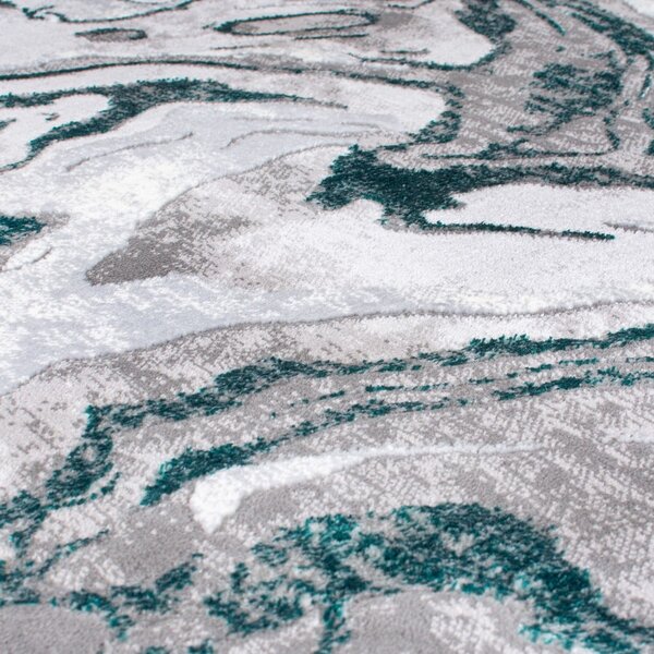 Covor gri/turcoaz 80x150 cm Marbled – Flair Rugs