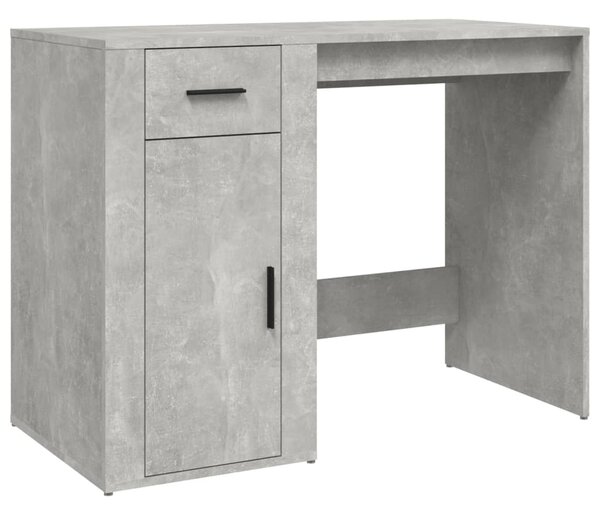 Birou, gri beton, 100x49x75 cm, lemn prelucrat