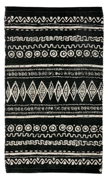 Covor din bumbac Webtappeti Ethnic, 55 x 180 cm, negru-alb