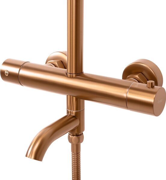 Coloana de dus cu termostat REA Lungo Copper Brush