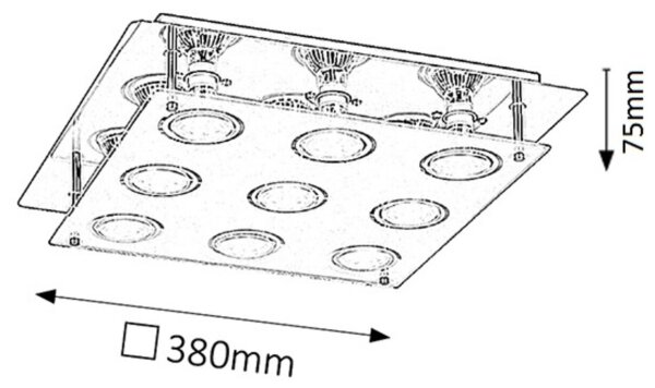 Rabalux 2517 - Plafonieră LED NAOMI 9xGU10/5W