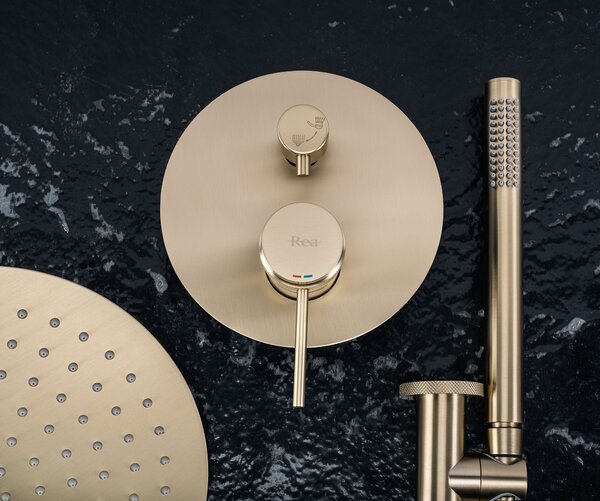 Set de dus incastrat Rea Lungo Grip Gold Brush + BOX