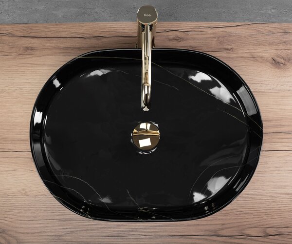 Lavoar pe blat Rea Nadia 50 Black Stone