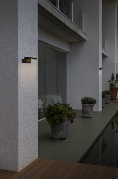 FARO 74456 - Aplica solară de perete cu senzor LUMA LED/5W/3,7/230V IP65 antracit