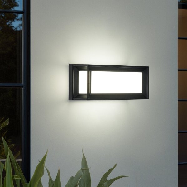 Brilagi - Aplică LED de exterior cu senzor PARKER, 12W/230V, negru, IP44