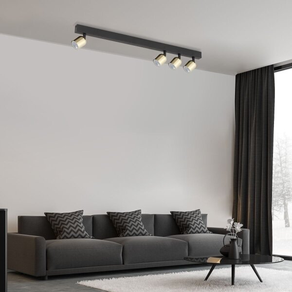 Spot LED TOP 4xGU10/10W/230V negru/auriu