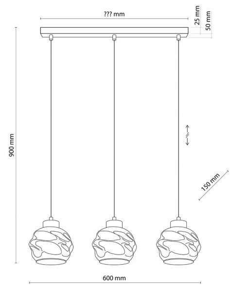 Lustră LED suspendată pe cablu ZULIA 3xE27/15W/230V negru / negru fumuriu