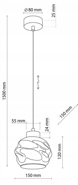 Lustră LED pe cablu ZULIA 1xE27/15W/230V negru/negru fumuriu