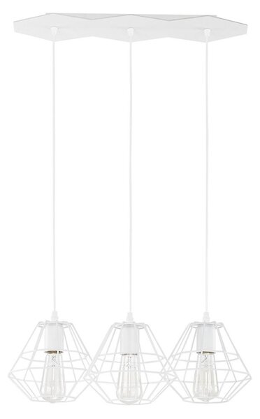 Lustră pe cablu DIAMOND 3xE27/60W/230V albă