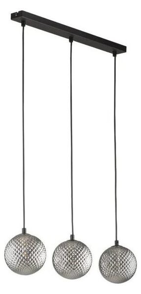 Lustră suspendată cu cablu ELENA 3xG9/6W/230V, negru/gri fumuriu