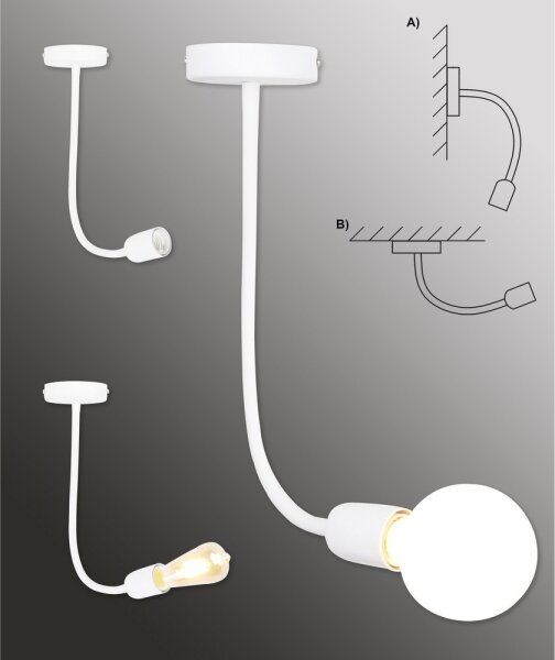 Top Light Galileo 1 B - Lustră pe tijă 1xE27/40W/230V alb
