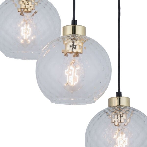 Lustră pe cablu DEVON 3xE27/15W/230V negru/transparent