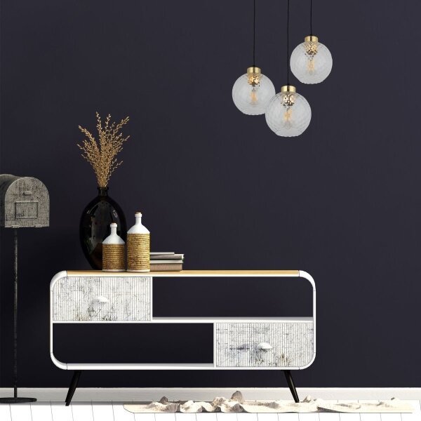 Lustră pe cablu DEVON 3xE27/15W/230V negru/transparent