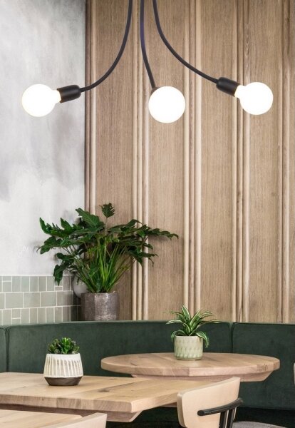 Top Light Galileo 3 C - Lustră pe tijă 3xE27/40W/230V negru