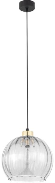 Lampă suspendată pe cablu DEVI 1xE27/15W/230V negru/transparent