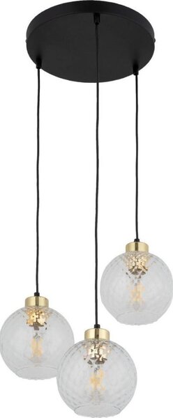 Lustră pe cablu DEVON 3xE27/15W/230V negru/transparent