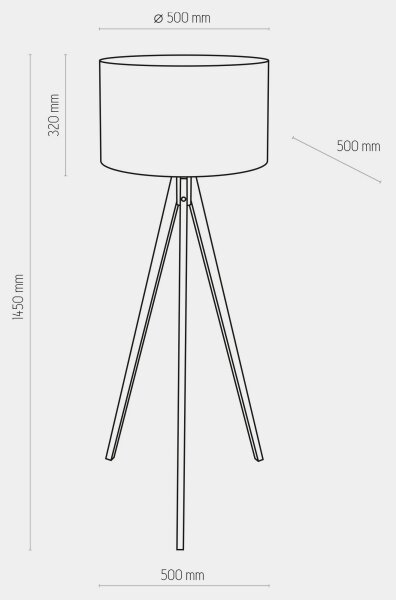 Lampadar TREVISO 1xE27/25W/230V alb/lemn
