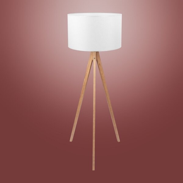 Lampadar TREVISO 1xE27/25W/230V alb/lemn