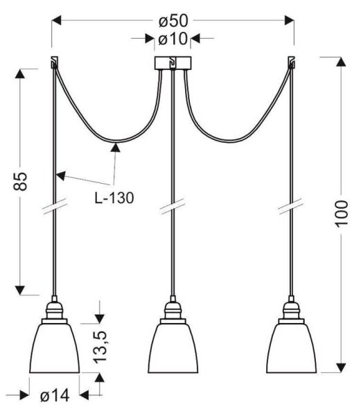 Lustră pe cablu VOICE 4xE27/40W/230V