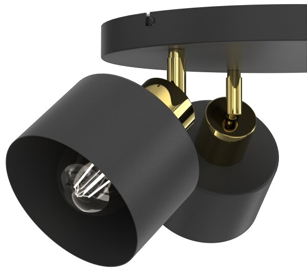 Spot PARKLA 3xE27/15W/230V negru/auriu