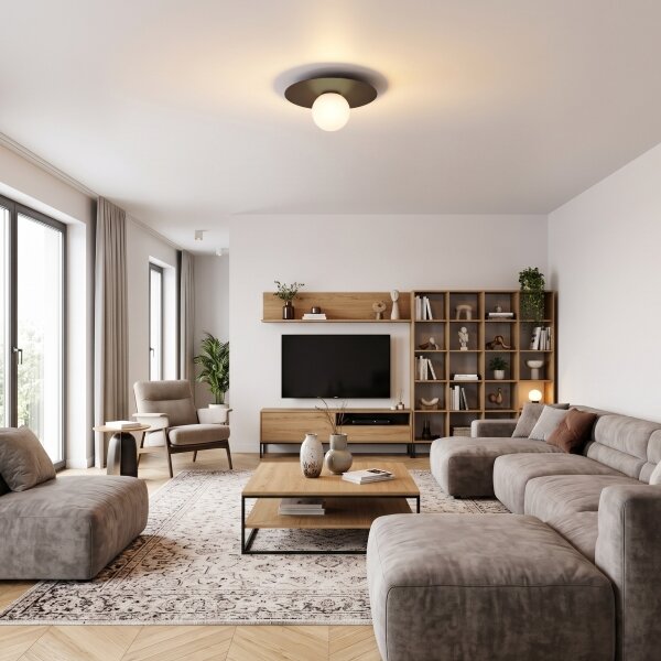 Plafonieră FLAT 55x60 cm, 1xE27/15W/230V, maro