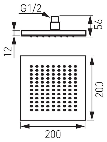 Palarie de dus, Ferro, Squerto, negru mat