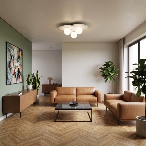 Plafonieră FLAT 3xE27/15W/230V 55x60 cm albă