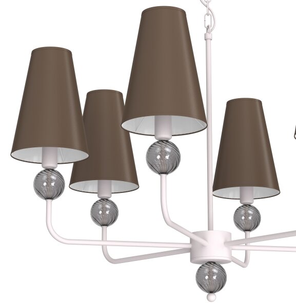 Candelabru cu lanț GRENADA 6xE14/15W/230V gri
