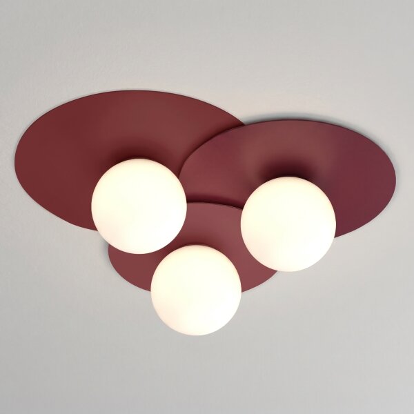 Plafonieră FLAT 3xE27/15W/230V 55x60 cm vișiniu