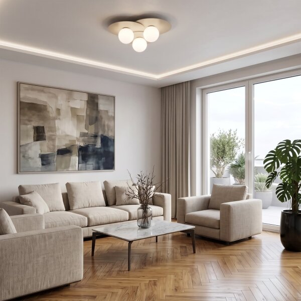Plafonieră FLAT 3xE27/15W/230V 55x60 cm bej