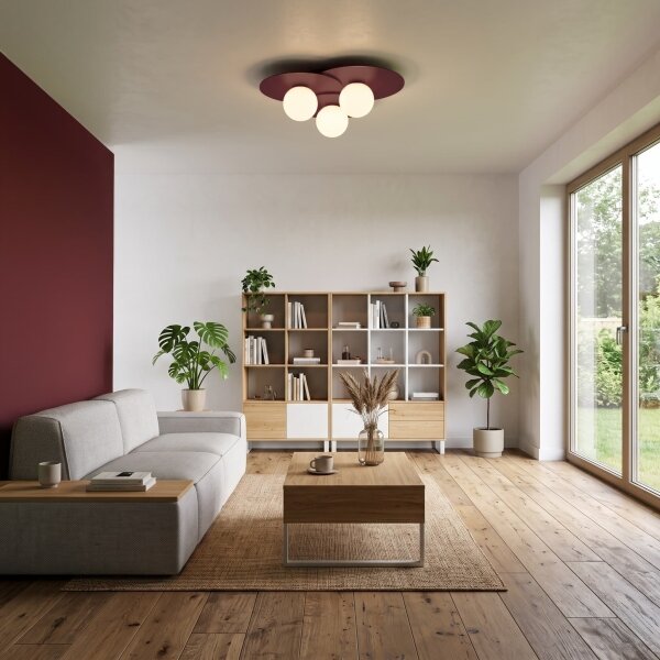 Plafonieră FLAT 3xE27/15W/230V 55x60 cm vișiniu
