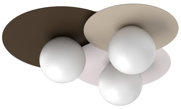 Plafonieră FLAT 3xE27/15W/230V 55x60 cm bej/crem/maro